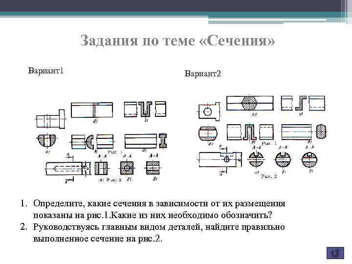 Презентация сечение черчение