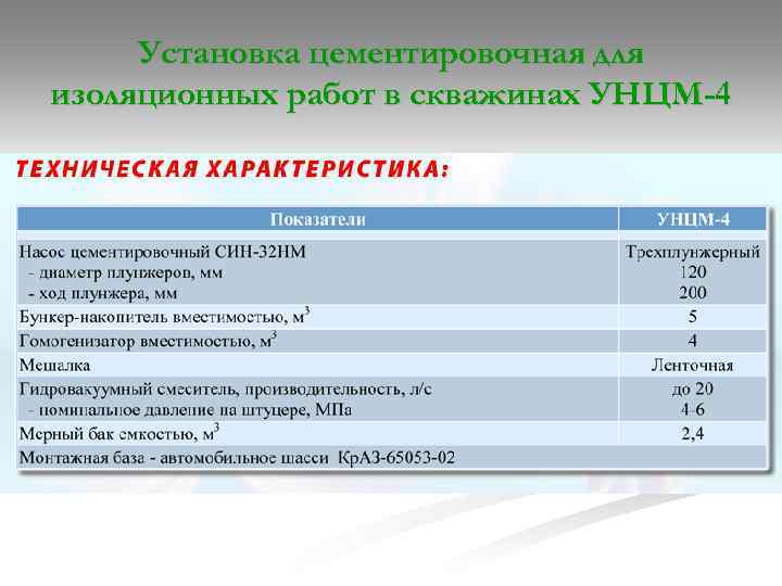 Установка цементировочная для изоляционных работ в скважинах УНЦМ-4 