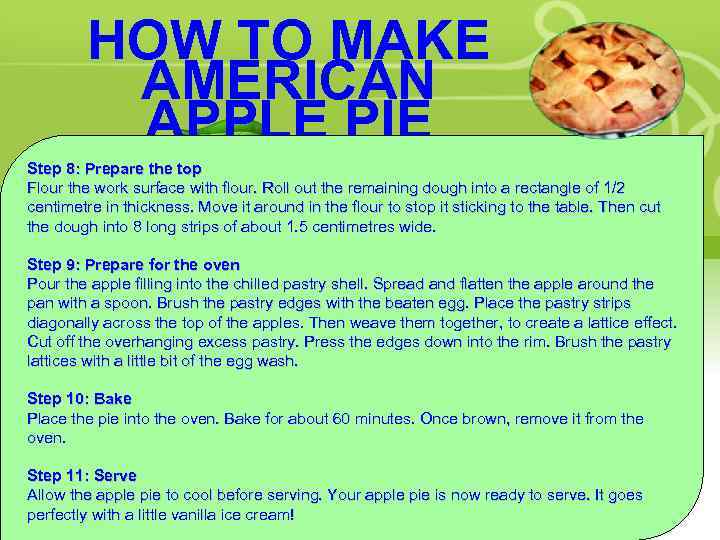 HOW TO MAKE AMERICAN APPLE PIE Step 8: Prepare the top Flour the work