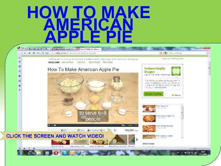 HOW TO MAKE AMERICAN APPLE PIE CLICK THE SCREEN AND WATCH VIDEO! 