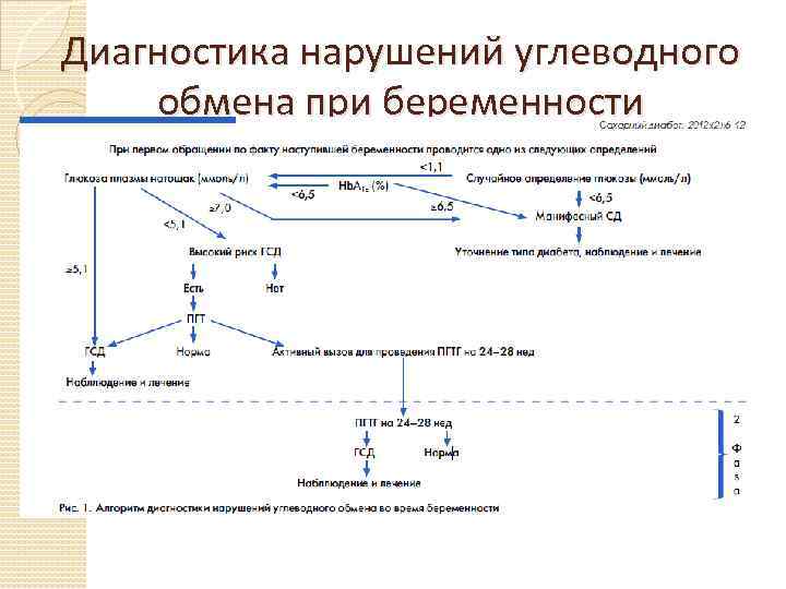 Диагностика нарушений углеводного обмена при беременности 