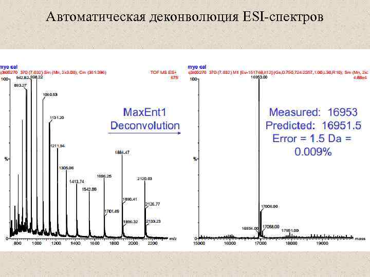 Автоматическая деконволюция ESI-спектров 
