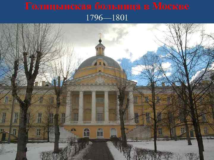 Голицынская больница в Москве 1796— 1801 