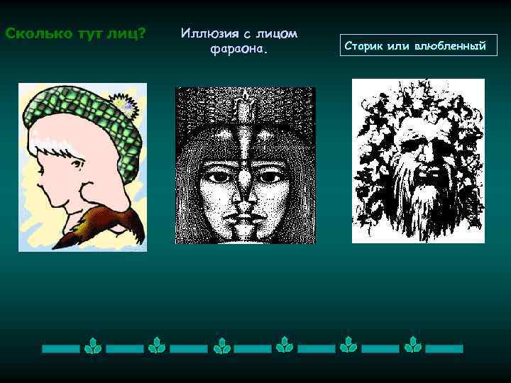 Сколько тут лиц? Иллюзия с лицом фараона. Старик или влюбленный 