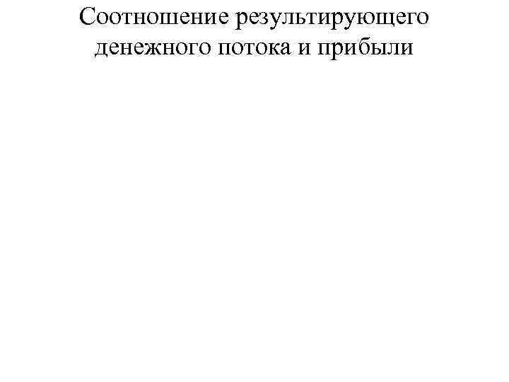Соотношение результирующего денежного потока и прибыли 