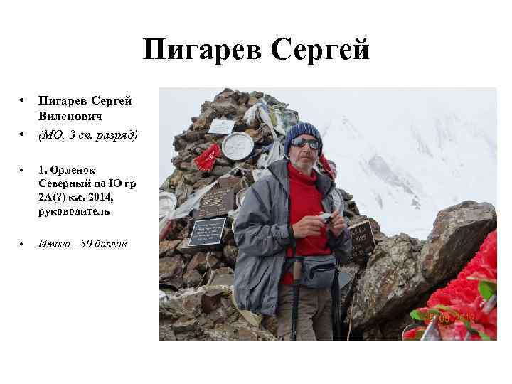 Пигарев Сергей • • Пигарев Сергей Виленович (МО, 3 сп. разряд) • 1. Орленок