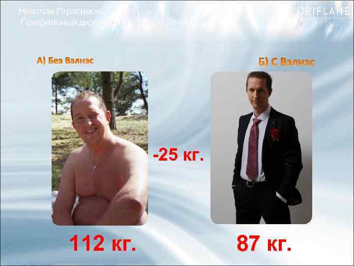 Николай Герасимов, Генеральный директор Орифлэйм Беларусь -25 кг. 112 кг. 87 кг. 