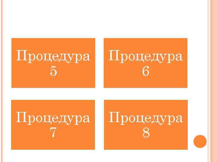 Процедура 5 Процедура 6 Процедура 7 Процедура 8 