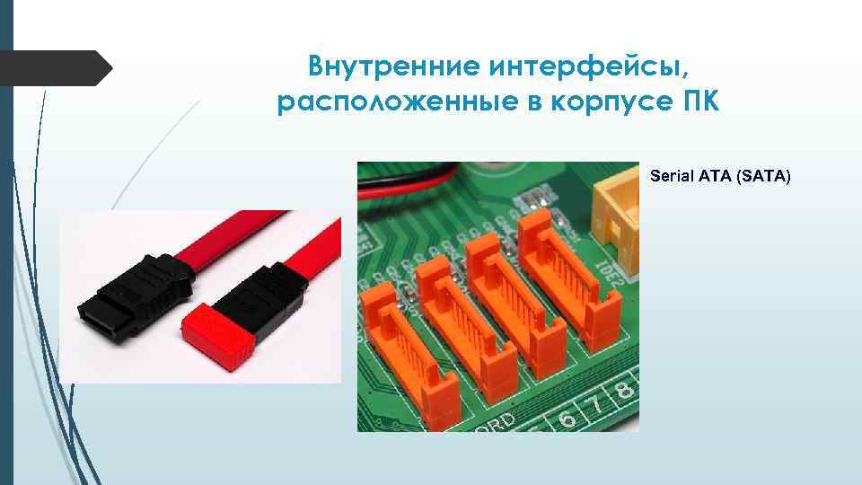 Внутренние интерфейсы, расположенные в корпусе ПК Serial ATA (SATA) 