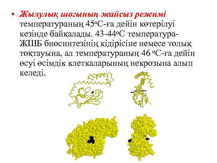  • Жылулық шогының жайсыз режимі температураның 45ᵒС-ға дейін көтерілуі кезінде байқалады. 43 -44ᵒС