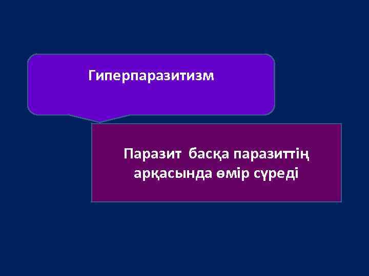 Гиперпаразитизм Паразит басқа паразиттің арқасында өмір сүреді 