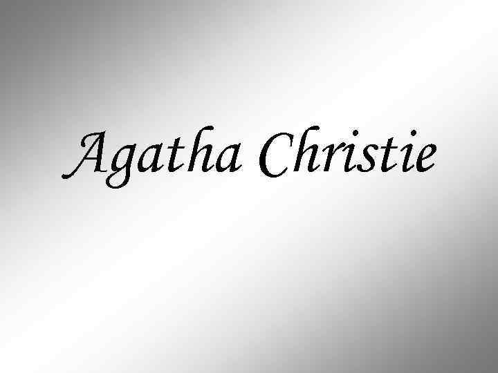 Agatha Christie 