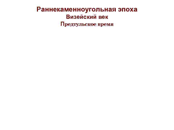 Раннекаменноугольная эпоха Визейский век Предтульское время 