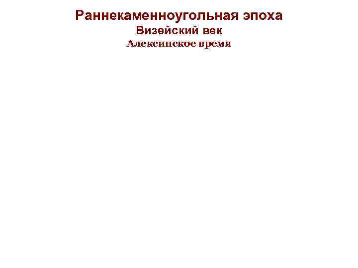 Раннекаменноугольная эпоха Визейский век Алексинское время 