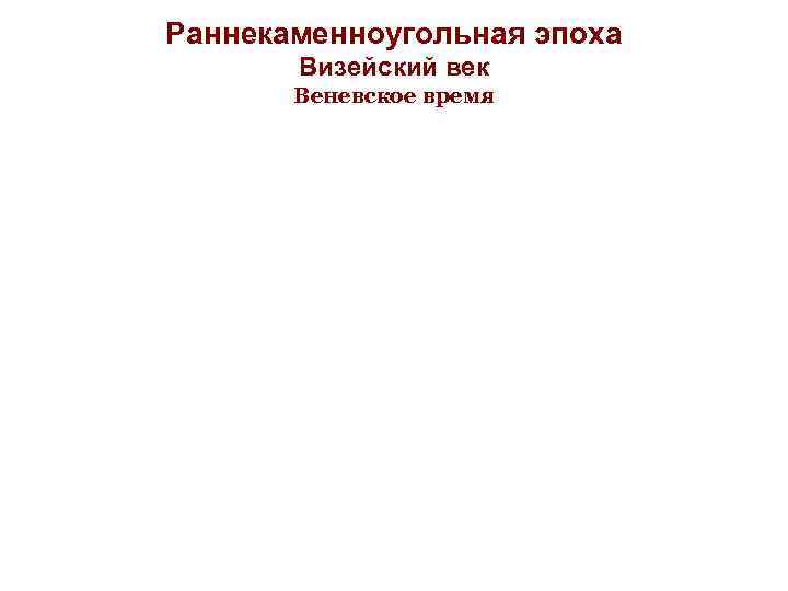 Раннекаменноугольная эпоха Визейский век Веневское время 