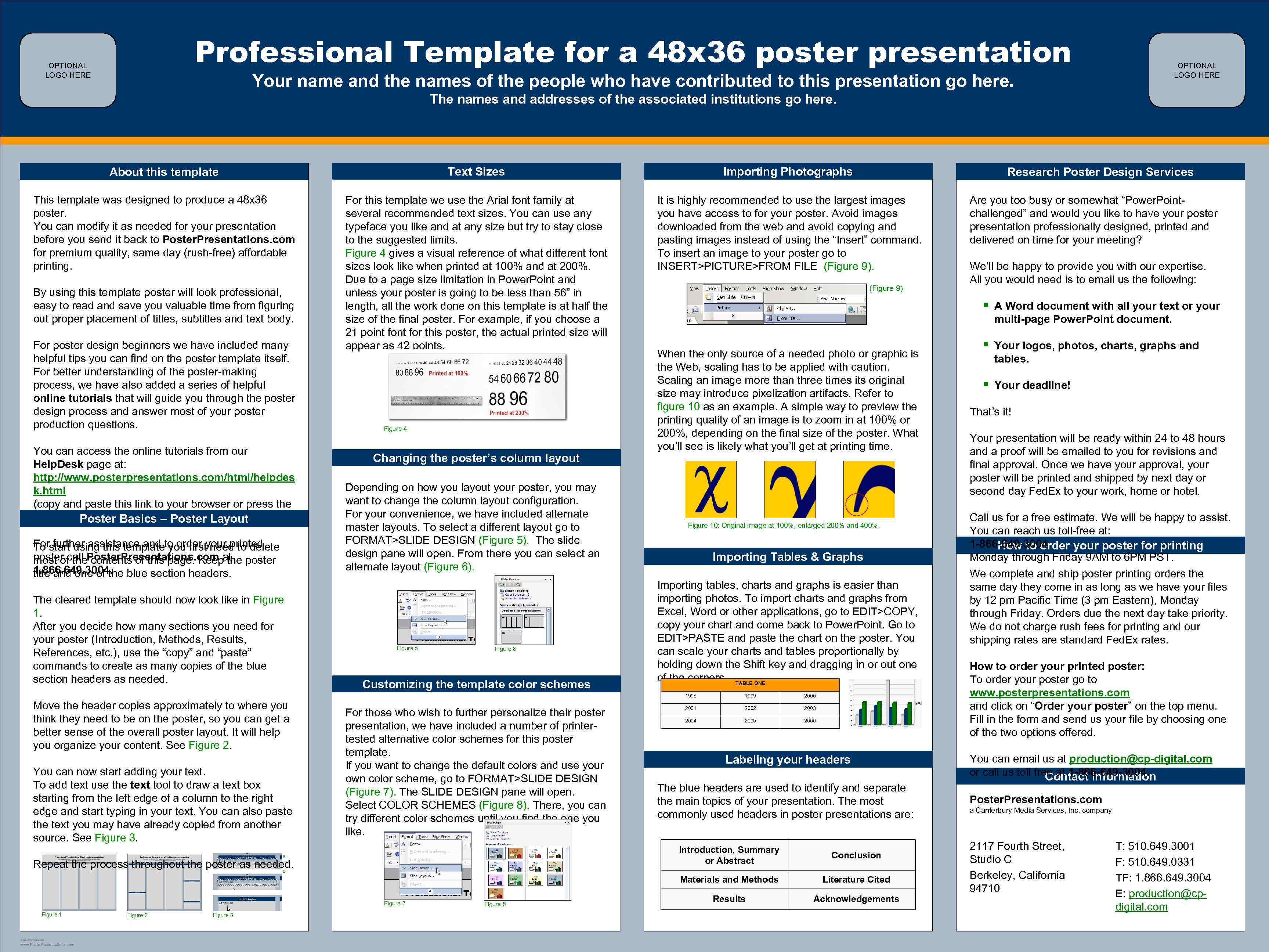 Professional Template for a 48 x 36 poster