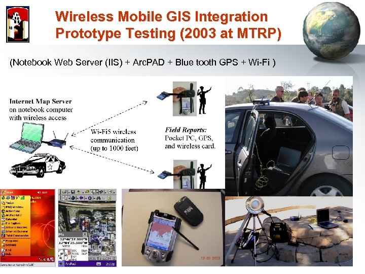 Wireless Mobile GIS Integration Prototype Testing (2003 at MTRP) (Notebook Web Server (IIS) +