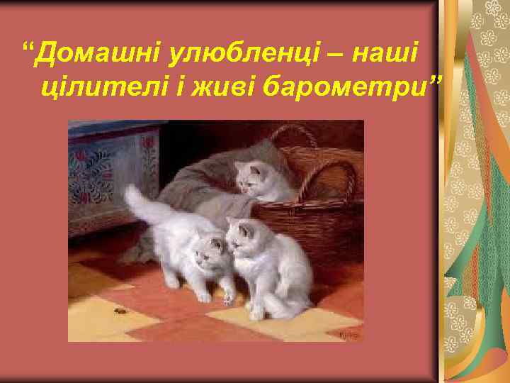 “Домашні улюбленці – наші цілителі і живі барометри” 