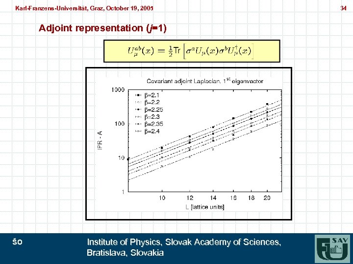 Karl-Franzens-Universität, Graz, October 19, 2005 Karl-Franzens-Universität, Graz, Adjoint representation (j=1) ŠO Institute of Physics,