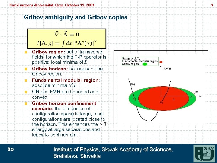 Karl-Franzens-Universität, Graz, October 19, 2005 Karl-Franzens-Universität, Graz, Gribov ambiguity and Gribov copies Gribov region: