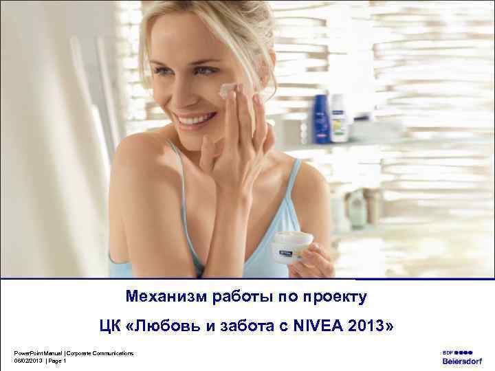 Механизм работы по проекту ЦК «Любовь и забота с NIVEA 2013» Power. Point Manual