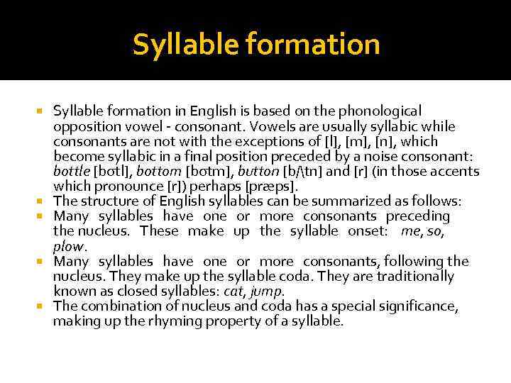 sonority theory of syllable