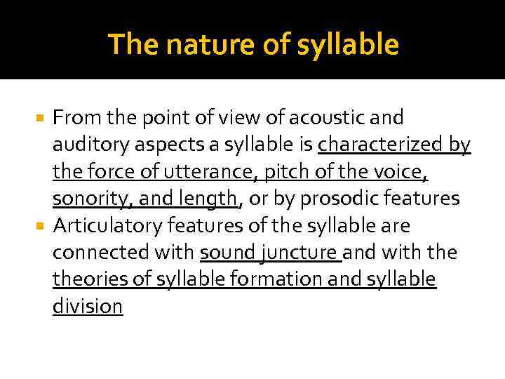 sonority theory of syllable