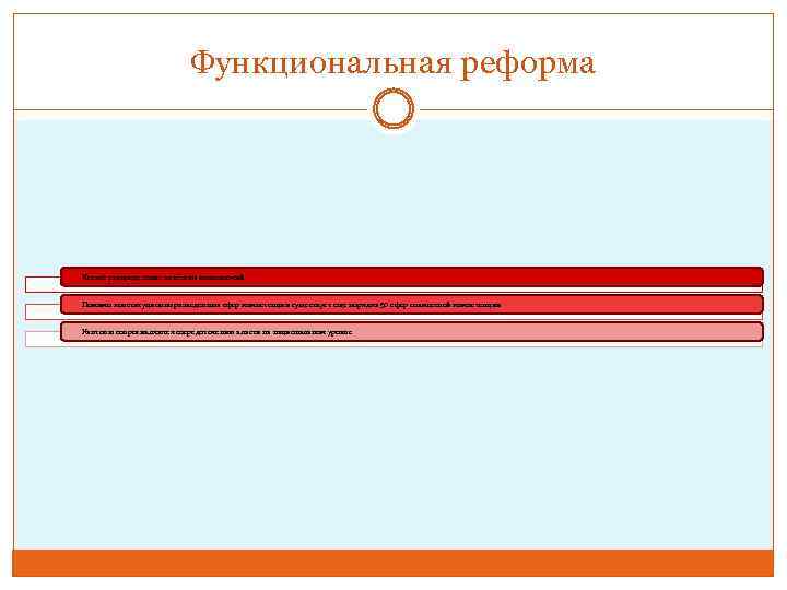 Функциональная реформа Четкое распределение властных полномочий Помимо конституционно разведенных сфер компетенции существует еще порядка