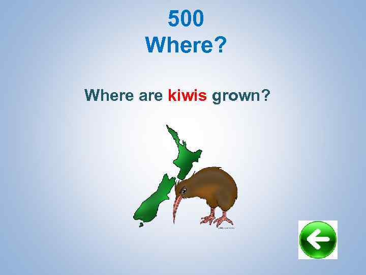 500 Where? Where are kiwis grown? 
