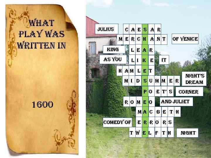 what what play was play was written in written in a where was written