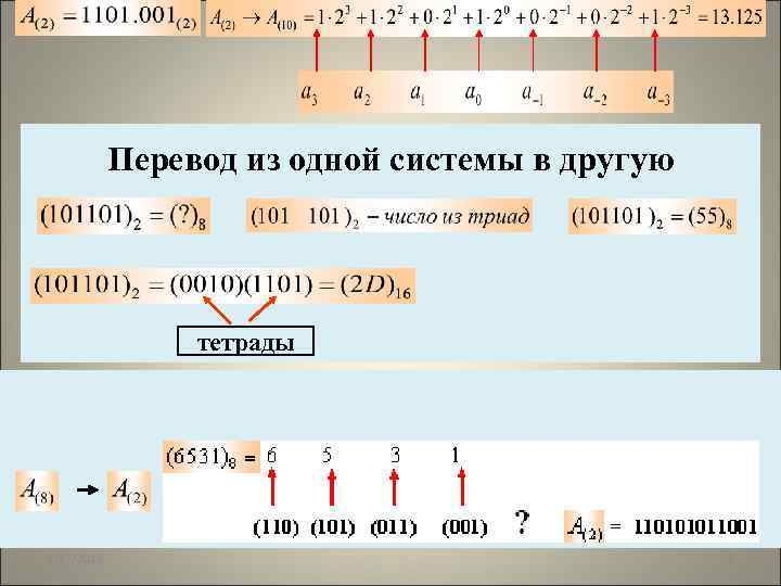 Перевод из одной системы в другую тетрады 2/17/2018 5 