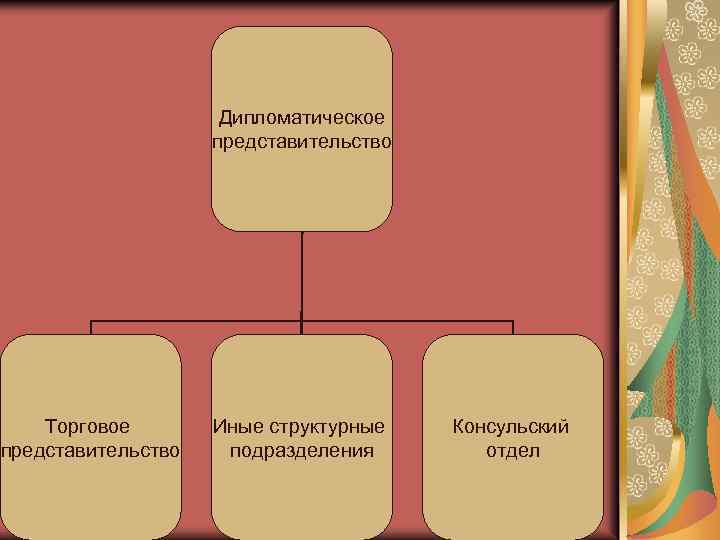 Дипломатическое представительство Торговое представительство Иные структурные подразделения Консульский отдел 