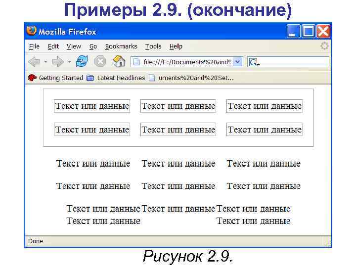 Примеры 2. 9. (окончание) Рисунок 2. 9. 