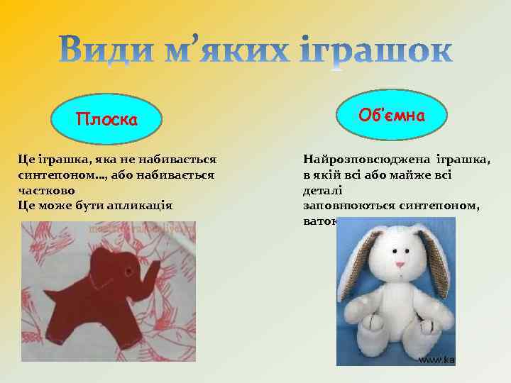 Плоска Це іграшка, яка не набивається синтепоном…, або набивається частково Це може бути апликація