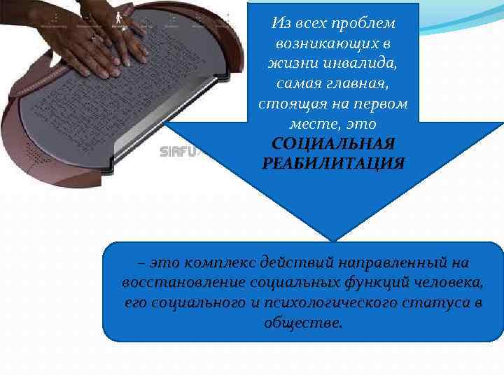 Из всех проблем возникающих в жизни инвалида, самая главная, стоящая на первом месте, это