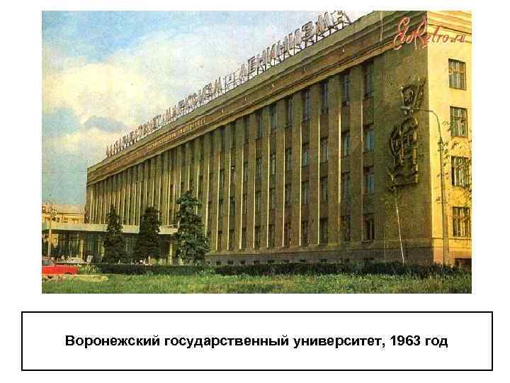 Воронежский государственный университет, 1963 год 