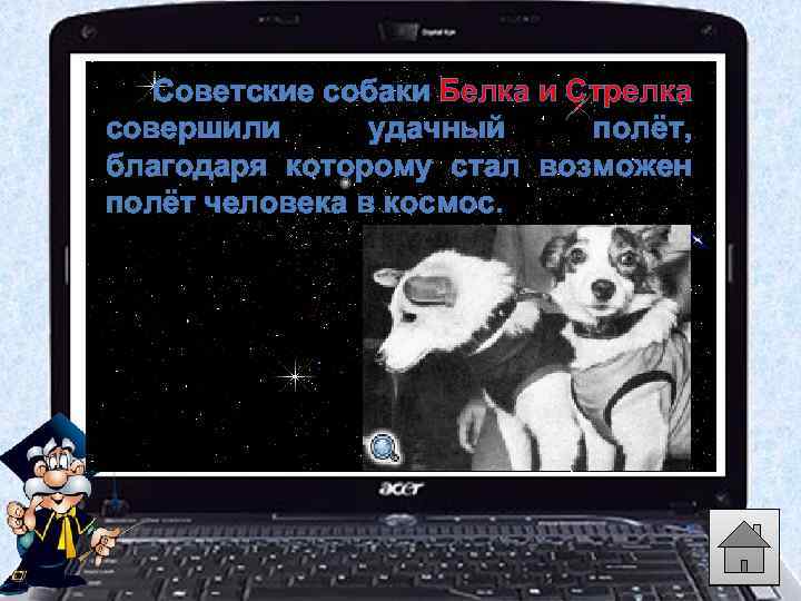 Советские собаки Белка и Стрелка совершили удачный полёт, благодаря которому стал возможен полёт человека