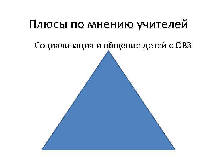 Плюсы по мнению учителей Социализация и общение детей с ОВЗ 