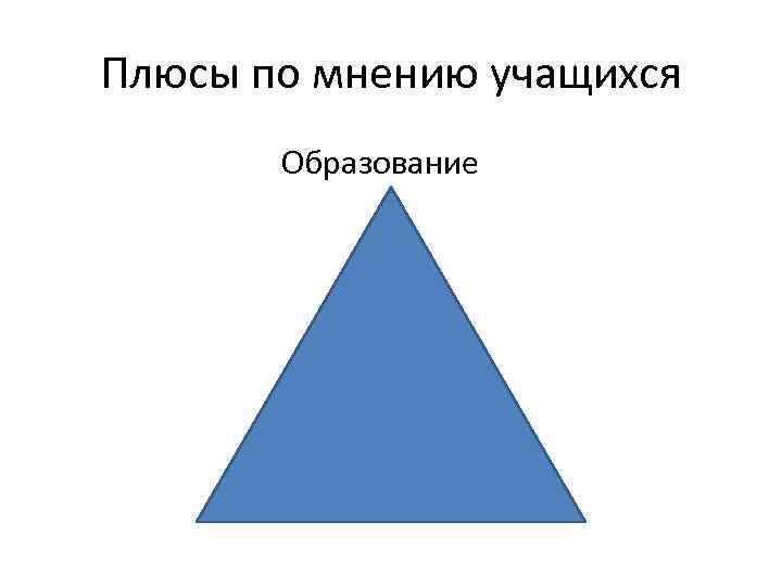 Плюсы по мнению учащихся Образование 
