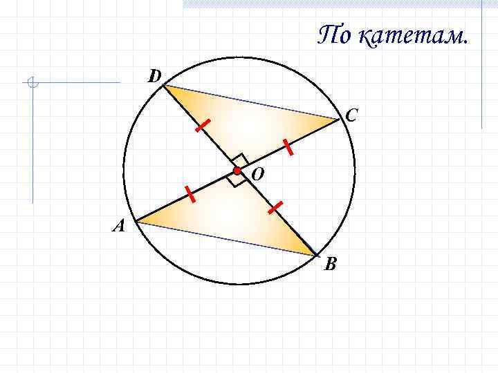 По катетам. D С О А В 