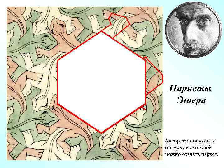 Паркеты Эшера Алгоритм получения фигуры, из которой можно создать паркет. 