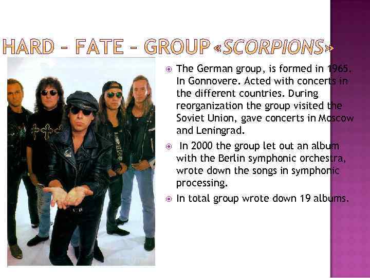  The German group, is formed in 1965. In Gonnovere. Acted with concerts in