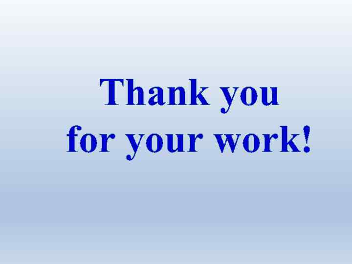 Thank you for your work! 