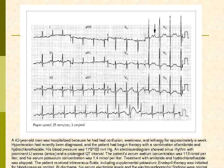 A 42 -year-old man was hospitalized because he had confusion, weakness, and lethargy for