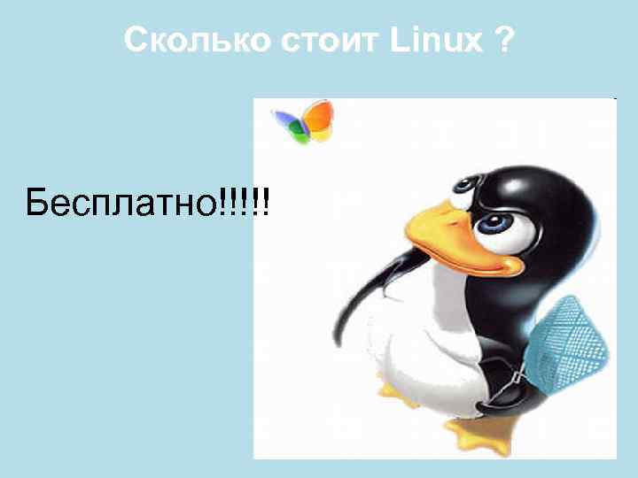 Сколько стоит Linux ? Бесплатно!!!!! 