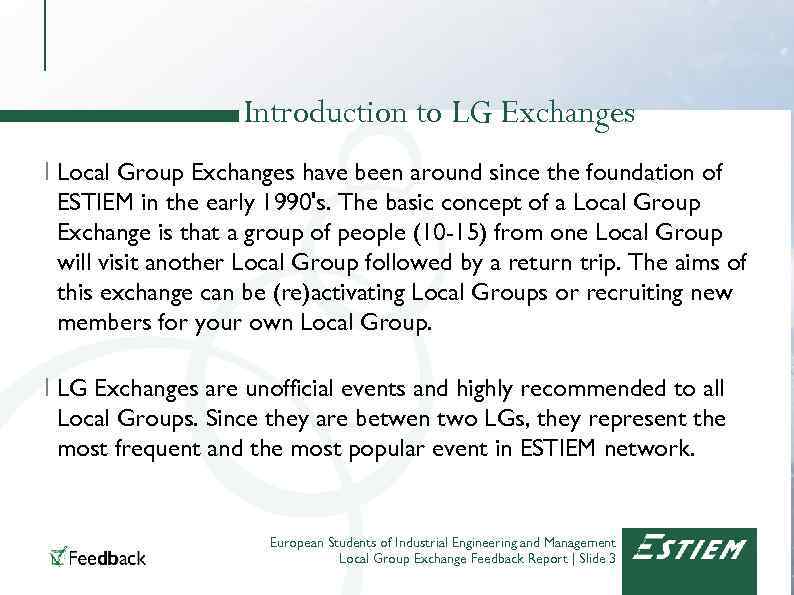 Introduction to LG Exchanges I Local Group Exchanges have been around since the foundation