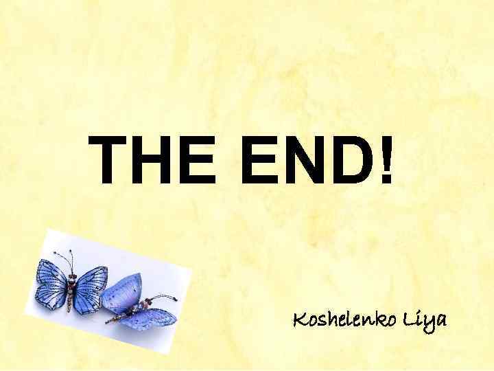THE END! Koshelenko Liya 
