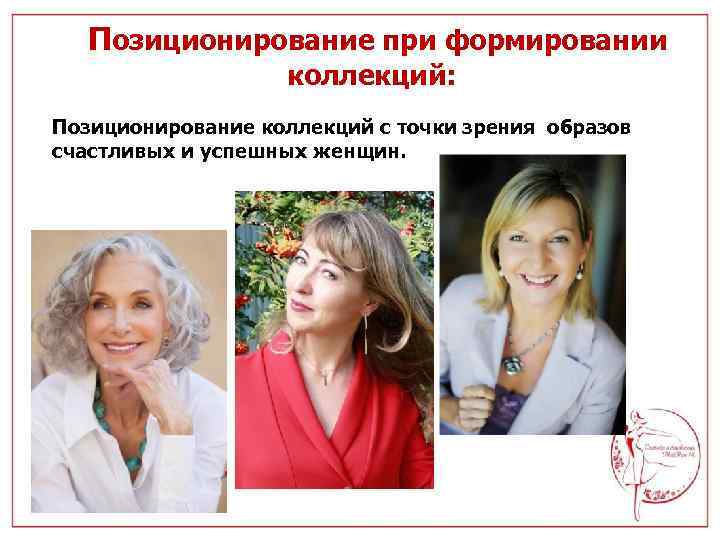  Позиционирование при формировании коллекций: Позиционирование коллекций с точки зрения образов счастливых и успешных