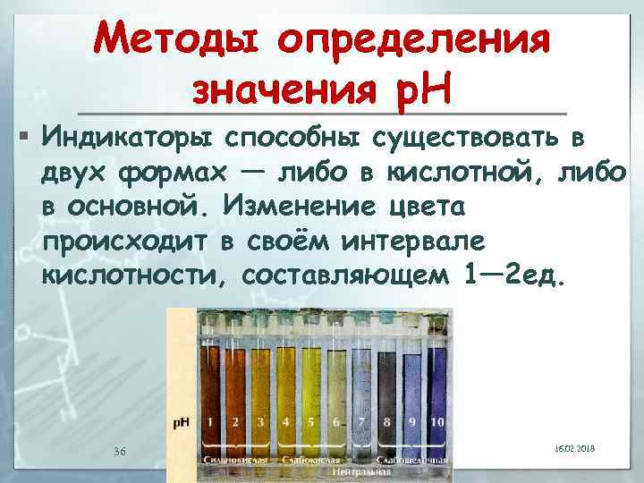 Методы определения значения p. H § Индикаторы способны существовать в двух формах — либо