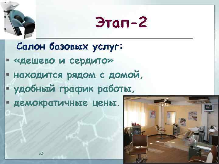 Этап-2 § § Салон базовых услуг: «дешево и сердито» находится рядом с домой, удобный